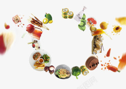 圆形旋转食物漩涡图案高清图片