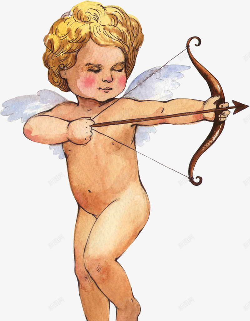 射箭的天使png免抠素材_新图网 https://ixintu.com 天使 弓箭 手绘画 矢量装饰 装饰