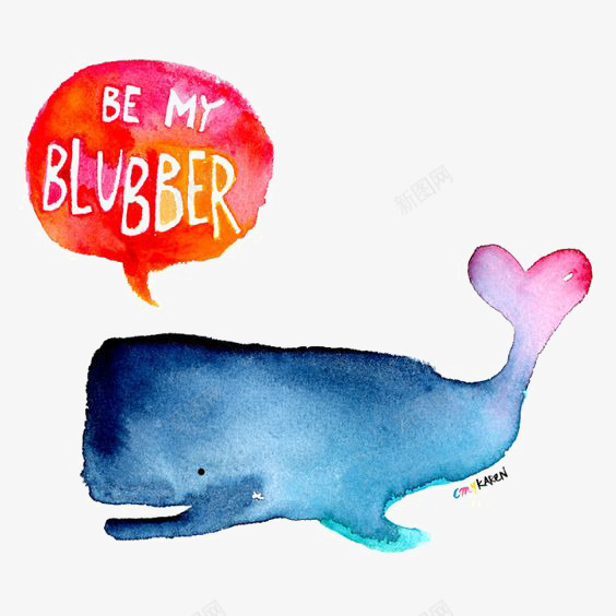蓝鲸png免抠素材_新图网 https://ixintu.com BEMYBLUBBER 创意 卡通 手绘 海洋 爱心