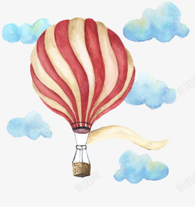 卡通版的红白热气球png免抠素材_新图网 https://ixintu.com 卡通 热气球 红白 飞翔