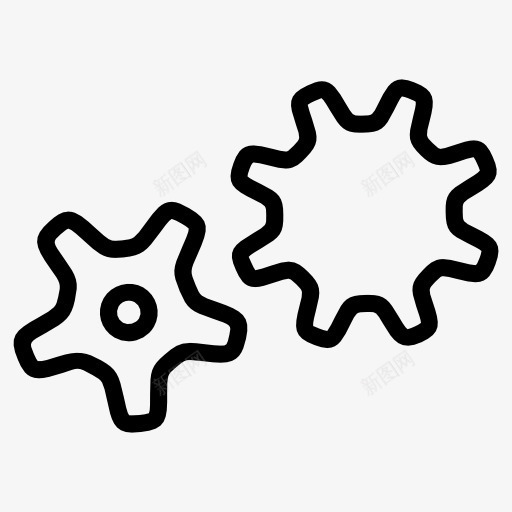 两个小齿轮图标png_新图网 https://ixintu.com 旋转机构 螺杆 齿轮