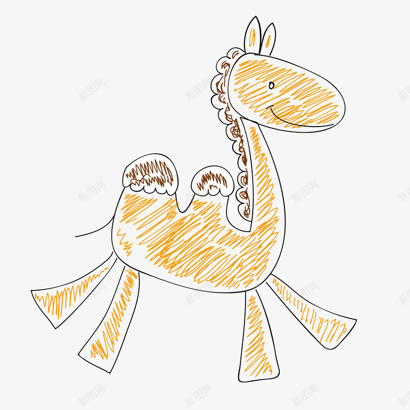 手绘骆驼png免抠素材_新图网 https://ixintu.com 儿童图画 手绘骆驼 插图 橙色骆驼 简笔图 骆驼