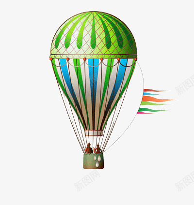 驾着热气球旅行png免抠素材_新图网 https://ixintu.com 绿色 自由 飞翔
