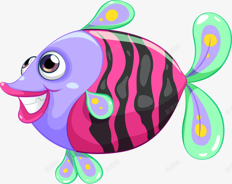 卡通海洋鱼类png免抠素材_新图网 https://ixintu.com 动物 卡通鱼 海洋 热带鱼 鱼