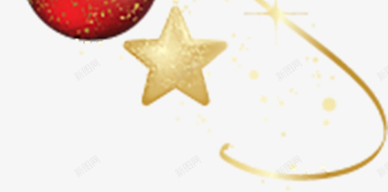 手绘圣诞金色星星彩球png免抠素材_新图网 https://ixintu.com 圣诞 彩球 手绘 星星 金色