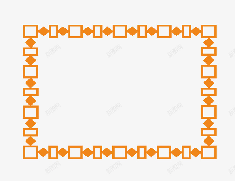 橙色矩形装饰边框png免抠素材_新图网 https://ixintu.com 几何拼凑 橙色 矩形 装饰边框