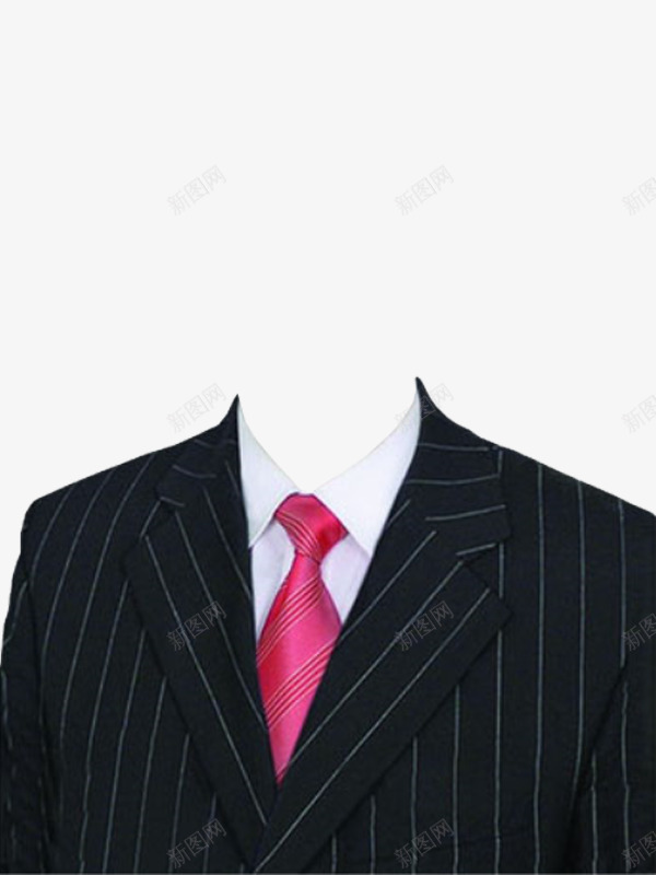 红领带条纹西装png免抠素材_新图网 https://ixintu.com 产品实物 男装 红领带 西装