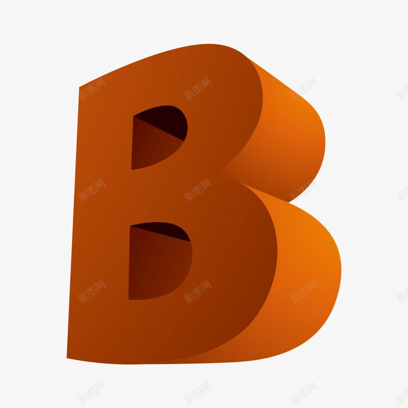 3D英语字母Bpng免抠素材_新图网 https://ixintu.com 3D 3D英语字母B B 字母B 橙色 立体 英语
