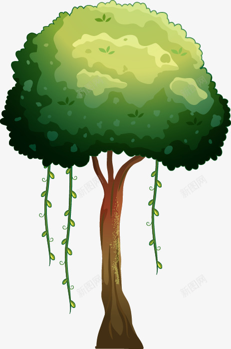 手绘彩色大树5png免抠素材_新图网 https://ixintu.com 大树 手绘 树木 植物