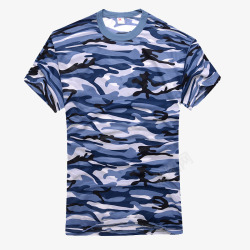 蓝色迷彩T恤矢量插画海军迷彩T恤高清图片