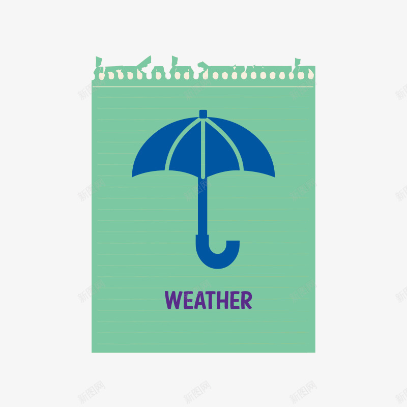 绿色便签雨伞weather天气预报psd免抠素材_新图网 https://ixintu.com 便签 标签按钮 生活元素 自然效果