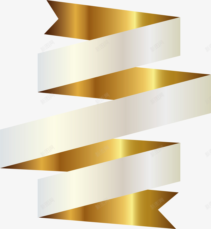 金色标签横幅png免抠素材_新图网 https://ixintu.com 免抠PNG 标签 横幅 绸带 装饰图案 金色
