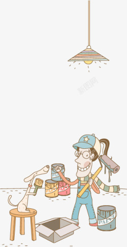 书籍场景商业插画手绘卡通高清图片