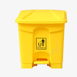 黄色医疗垃圾桶元素素材