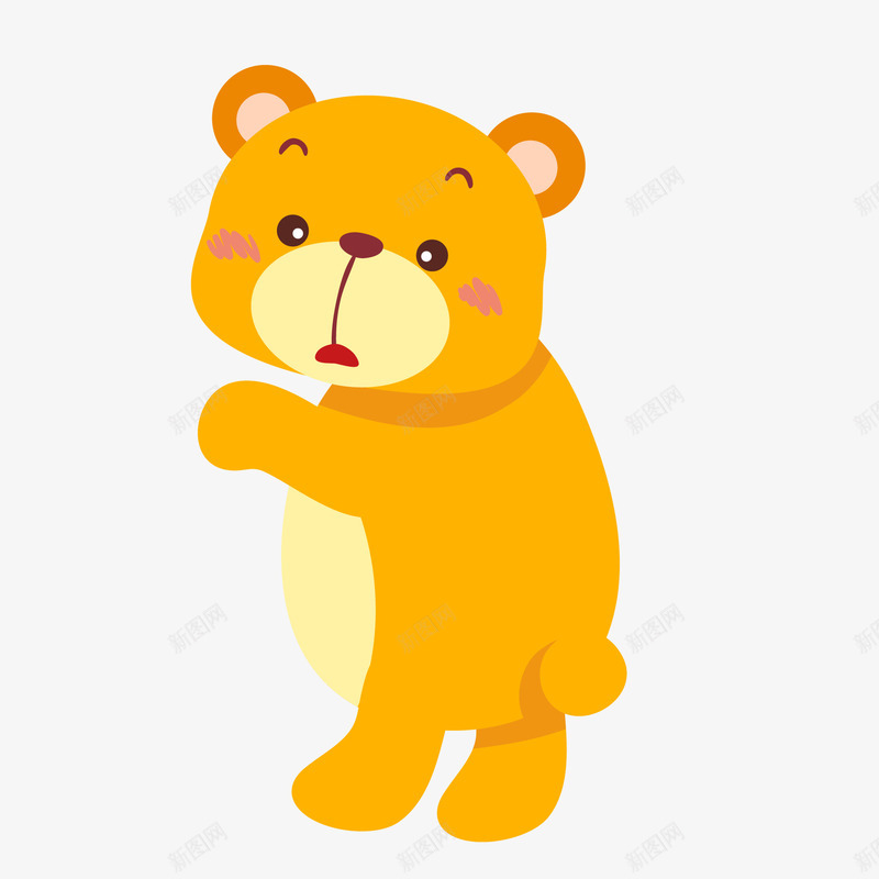 橙色的小熊矢量图ai免抠素材_新图网 https://ixintu.com 动物设计 卡通 小熊 扁平化 橙色 矢量图