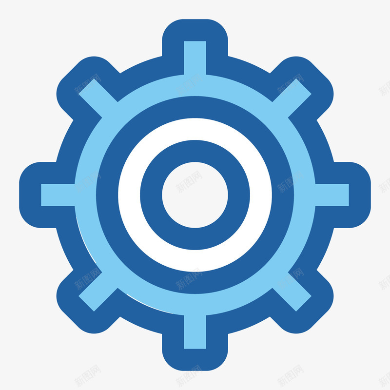 蓝色手绘齿轮元素图标png_新图网 https://ixintu.com 卡通图标 圆环 扁平化 手绘 效率 旋转 蓝色 齿轮