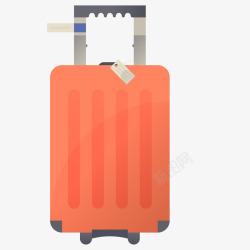 卡通橙色的行李箱矢量图素材