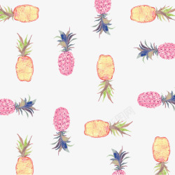 彩绘菠萝背景图案素材