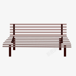 条纹椅子棕色条纹公园椅子矢量图高清图片