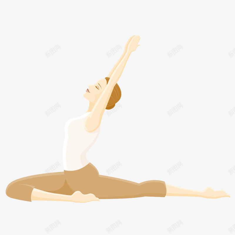 手绘瑜伽女孩png免抠素材_新图网 https://ixintu.com 健身 健身女神 放松 瑜伽 瑜伽女 肌肉女 锻炼