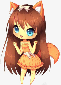 狐狸少女橙色小狐狸妖怪高清图片