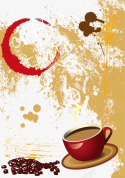 冒热气的咖啡豆咖啡海报矢量图高清图片