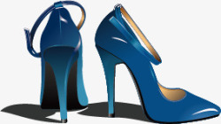 蓝色女士凉鞋素材