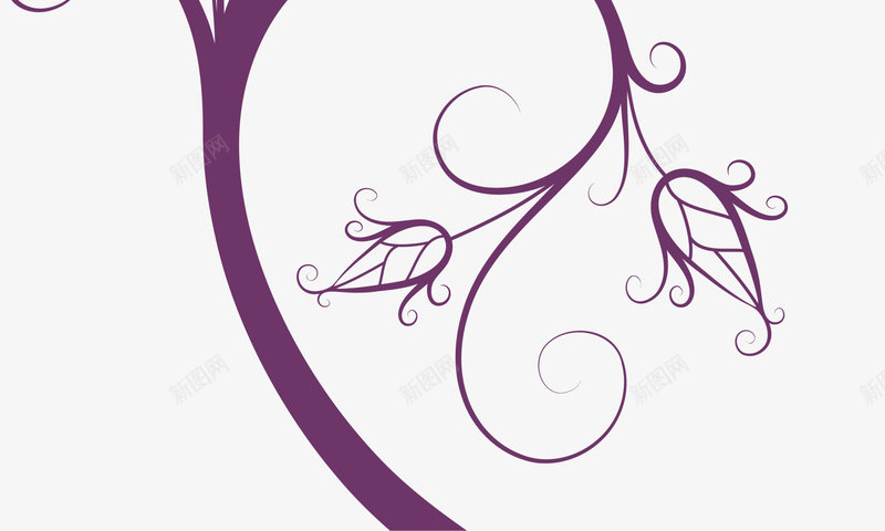 紫色简约树藤png免抠素材_新图网 https://ixintu.com 树木 简约植物 紫色树藤 线条植物 自然植物 装饰图案