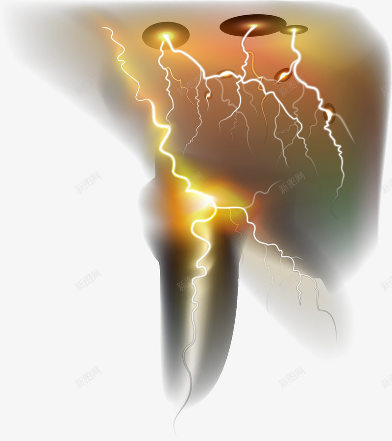 橙色闪电案矢量图ai免抠素材_新图网 https://ixintu.com 橙色闪电 流线型 流线型图案 白光 线条 蓝光 矢量图