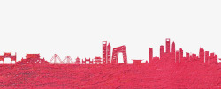 工业城市剪影彩色彩绘城市工业剪影高清图片