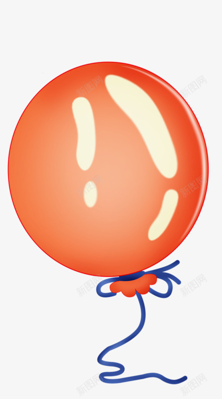 一个气球png免抠素材_新图网 https://ixintu.com 实用 手绘 橙色 素材