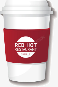 创意红色饮料咖啡杯素材