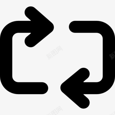 两箭旋转矩形符号图标图标