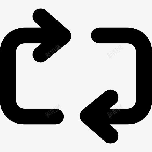 两箭旋转矩形符号图标png_新图网 https://ixintu.com 两箭 旋转 界面 矩形 符号 箭头 软的图标
