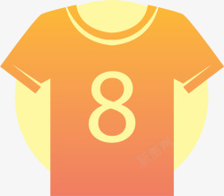 橙色球衣橙色渐变8号球衣高清图片