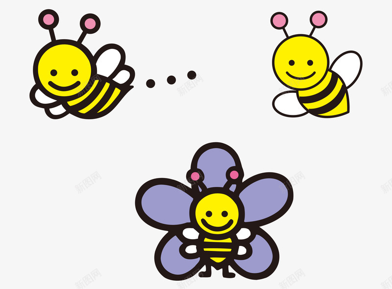 卡通手绘可爱飞翔蜜蜂png免抠素材_新图网 https://ixintu.com 卡通的蜜蜂 可爱的蜜蜂 手绘的蜜蜂 矢量的昆虫 飞翔的蜜蜂