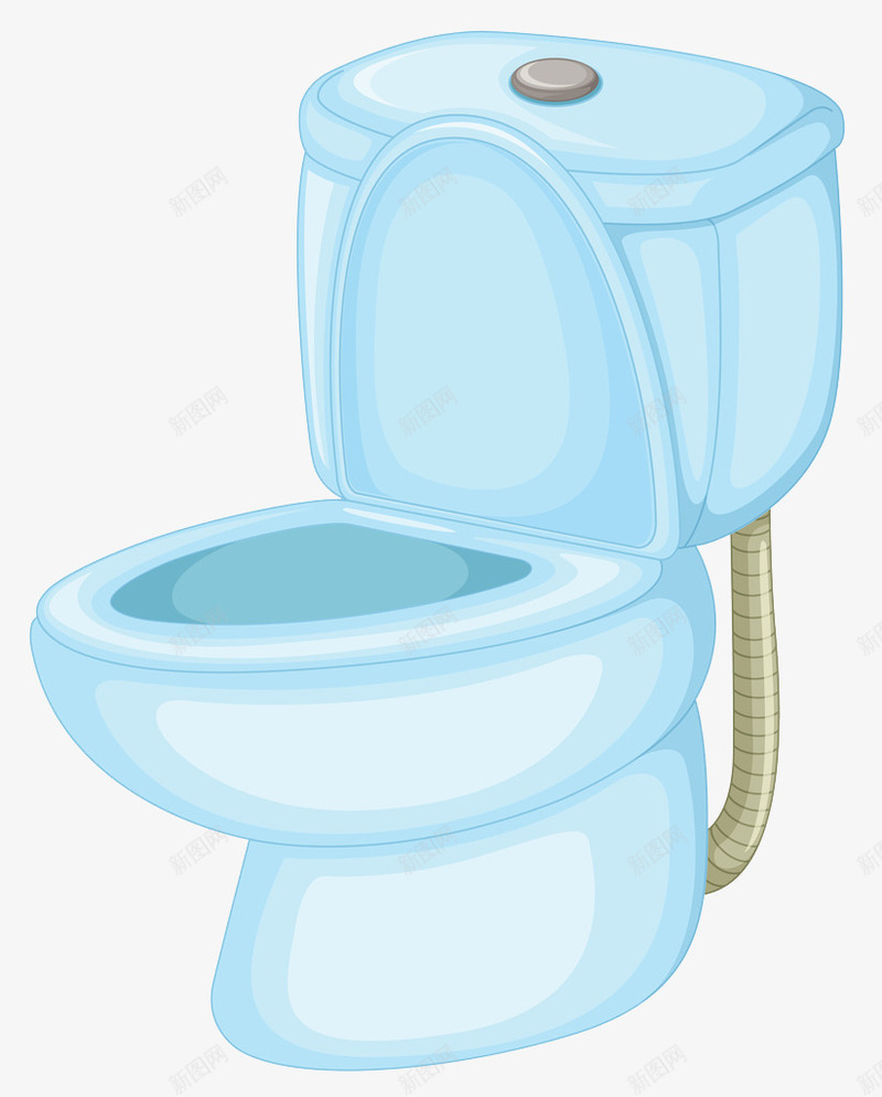蓝色马桶png免抠素材_新图网 https://ixintu.com 卫浴 卫生间 厕所 生活用品 生活百科 设计 马桶