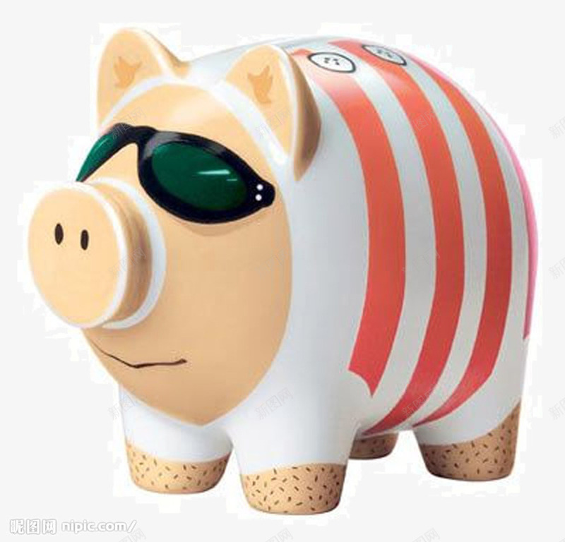 小猪存钱罐png免抠素材_新图网 https://ixintu.com 存钱罐 小猪 条纹 童趣