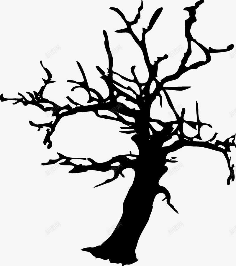 万圣节黑树png免抠素材_新图网 https://ixintu.com 万圣节 小树 树木 黑树