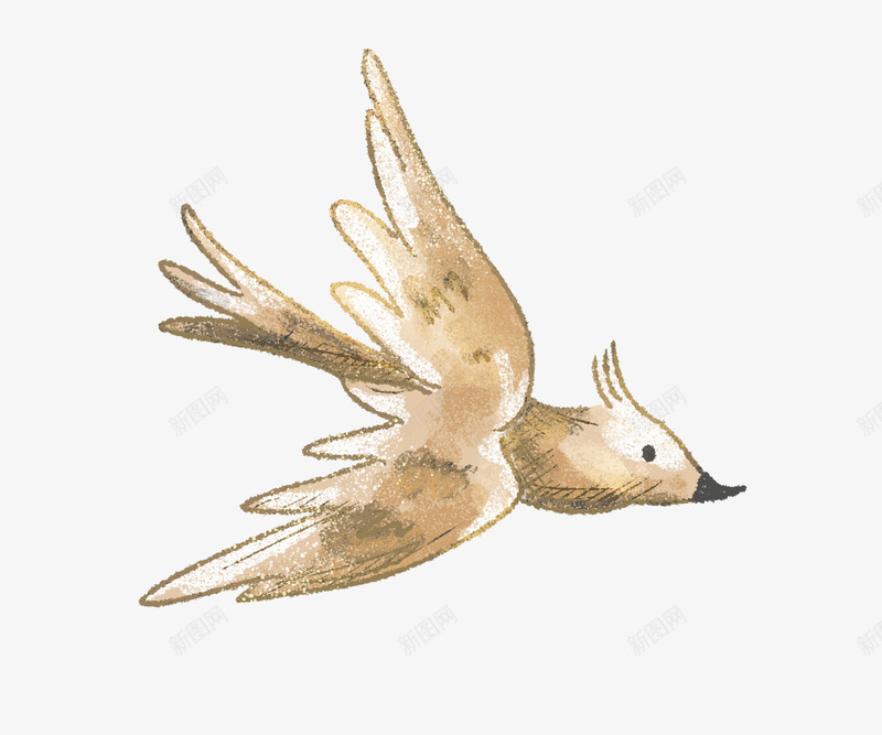卡通手绘飞翔的鸟png免抠素材_新图网 https://ixintu.com 创意 动漫动画 卡通手绘 卡通鸟 圣诞装饰 飞翔的鸟