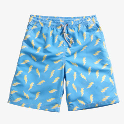 沙滩游泳裤黄色闪电沙滩裤高清图片