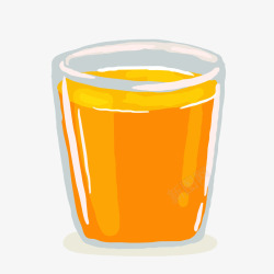 水彩绘橙汁素材