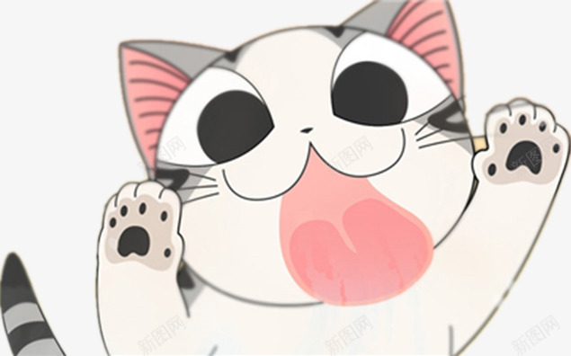 可爱彩绘小猫png免抠素材_新图网 https://ixintu.com 卡通动物 可爱小猫 吐舌的猫 大眼动物