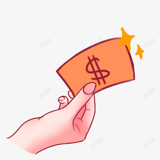 橙色简约手指给钱装饰图案png免抠素材_新图网 https://ixintu.com 免抠PNG 手指 简约 给钱 装饰图案