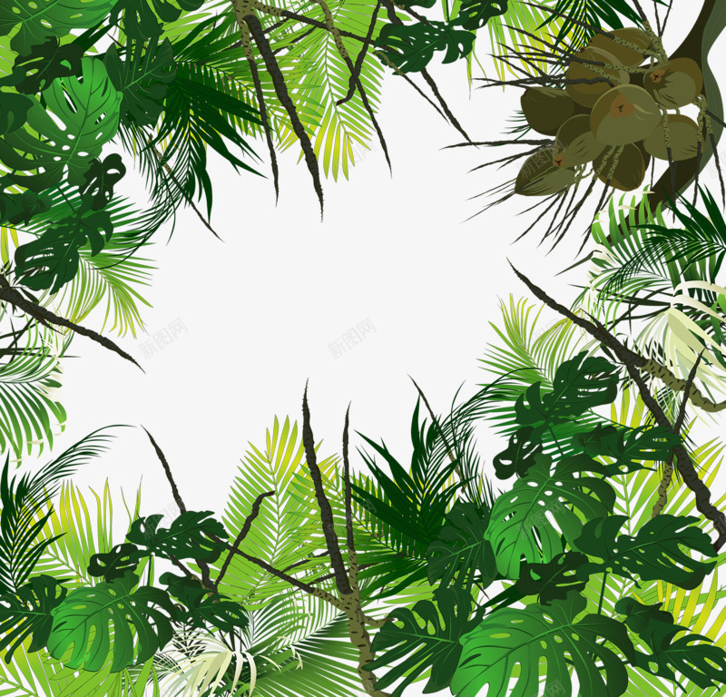 热带树木png免抠素材_新图网 https://ixintu.com 树叶 树木 热带 绿色