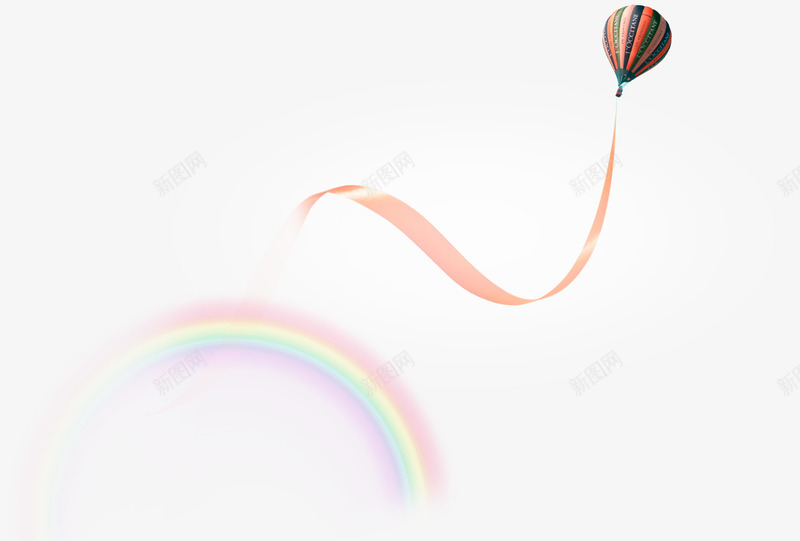 橙色简约彩虹热气球装饰图案png免抠素材_新图网 https://ixintu.com 免抠PNG 彩虹 橙色 热气球 简约 装饰图案