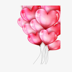 浪漫情人节粉色桃心气球素材