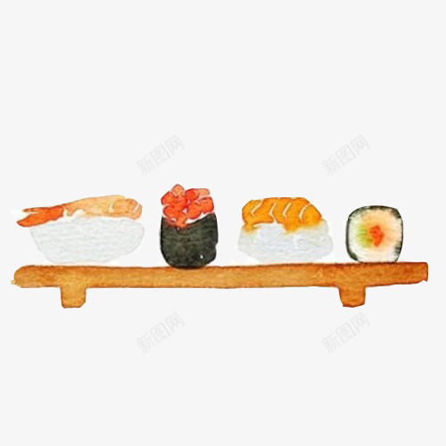 糯米寿司手绘画片png免抠素材_新图网 https://ixintu.com 各种口味 寿司 手绘美食 糯米制作 饭团