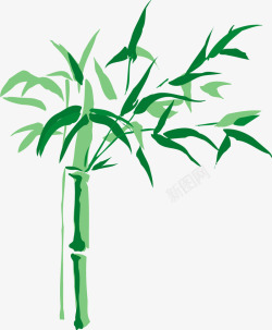 翠竹图案树木竹叶卡通手绘清新竹子高清图片