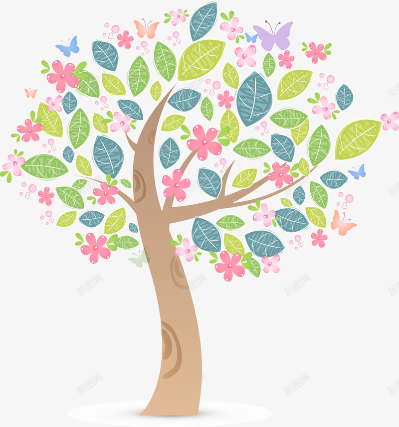 卡通树木png免抠素材_新图网 https://ixintu.com MG ppt 动画 卡通许愿树 可爱 扁平化 森林 植物 简约